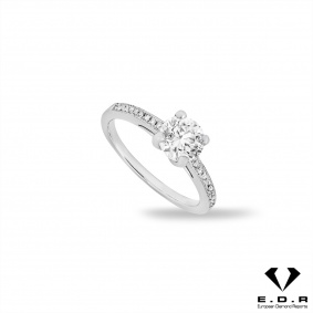 White Gold Round Brilliant Cut Diamond Ring 1.03ct F/VS1